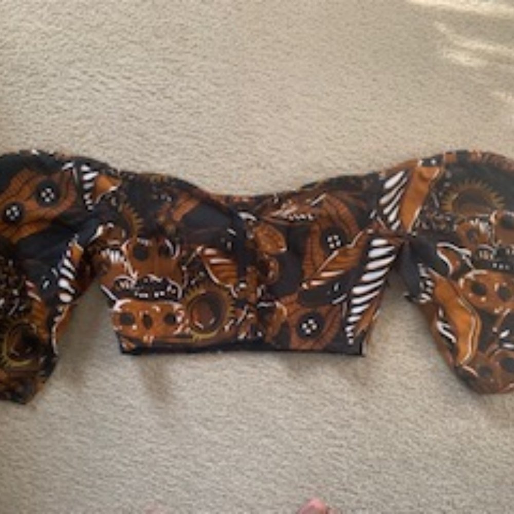 [NEW] MARA HOFFMAN Juana Crop Top Black Brown - Size 6